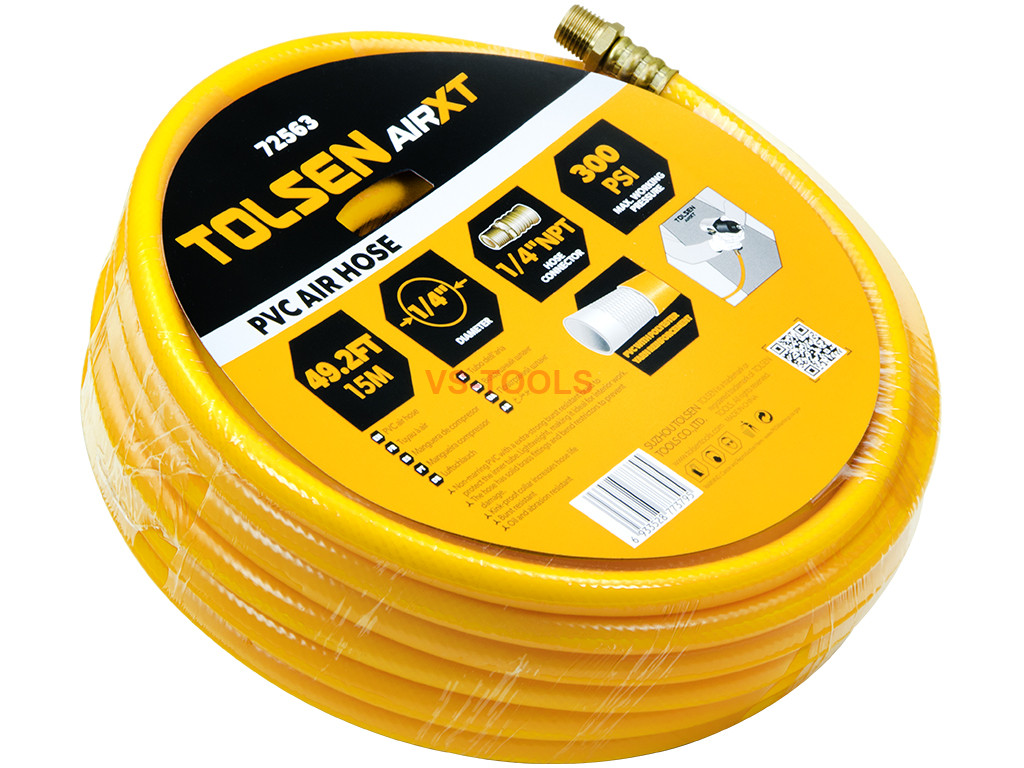 Lightweight 1/4 inch 50Ft PVC Air Compressor Hose Male NPT